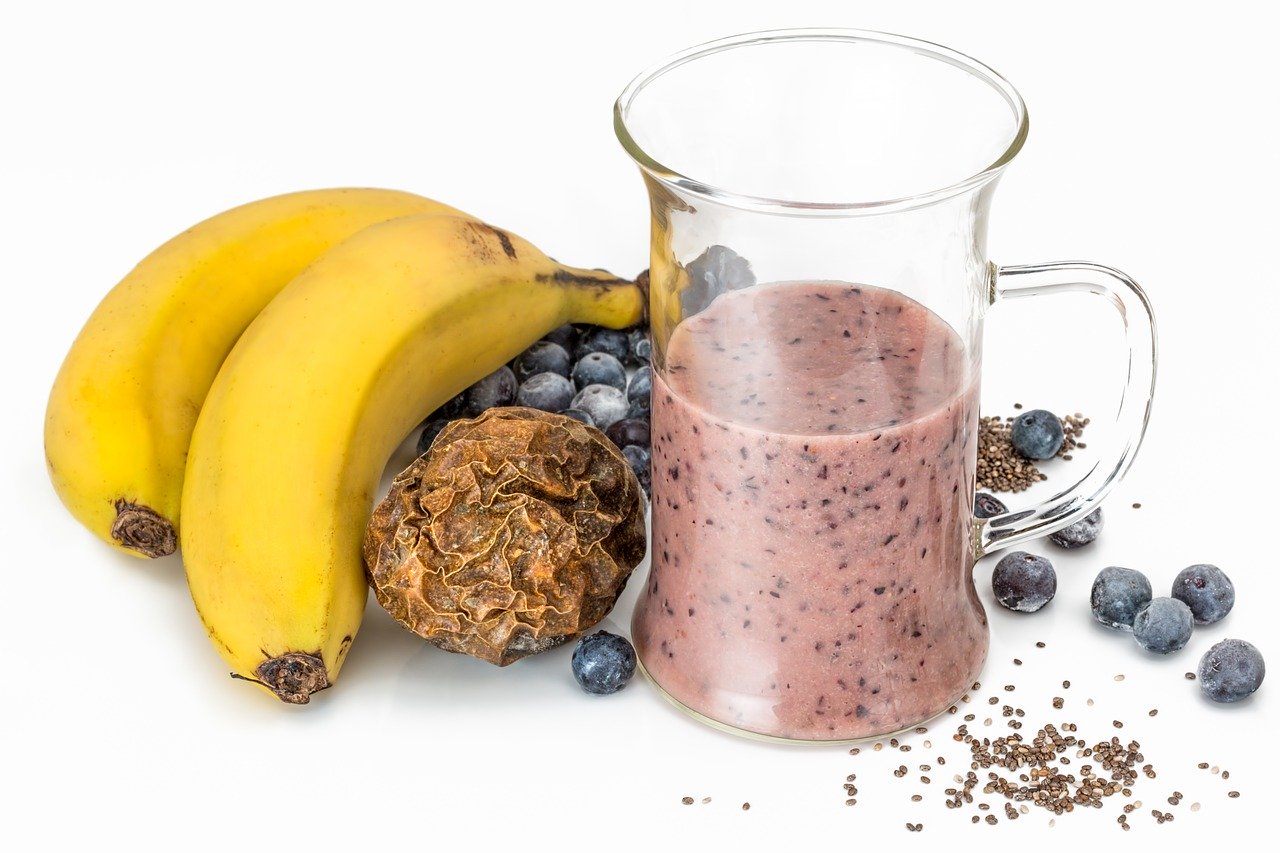 smoothie, blueberry, banana